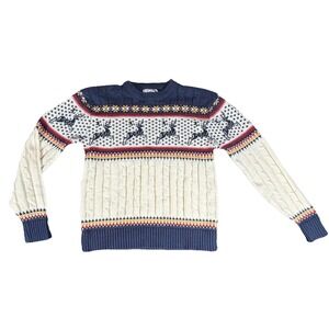 Vintage Lopez Reindeer Nordic Sweater Mens M Fair Isle Ski Winter Korea